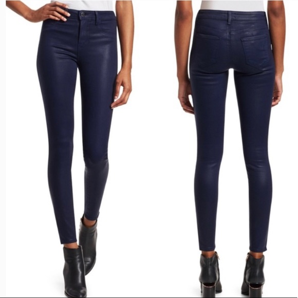 L’AGENCE Margot Coated Jean Navy Blue Size 29 - Picture 4 of 12